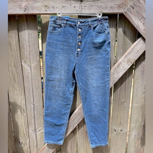 Abound High Rise Button Fly Classic Blue Wash Skinny Jeans NWT - Picture 1 of 8